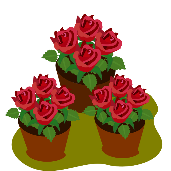 SVG Pots with roses
