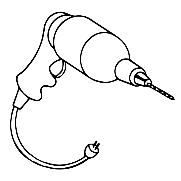 SVG Power drill outline vector image