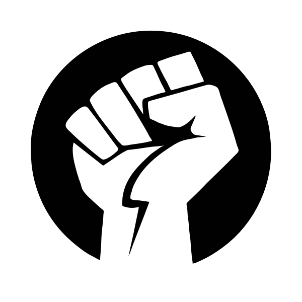 SVG Power fist in black and white