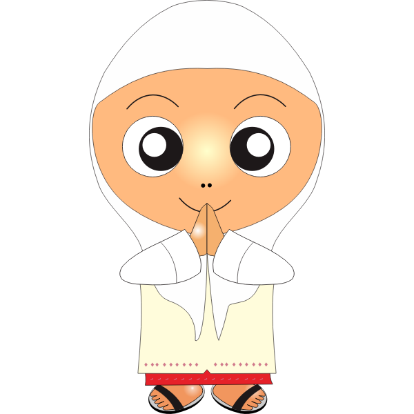 SVG Praying kid vector clip art