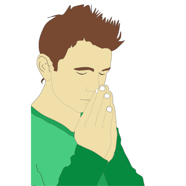 SVG Praying man039s portrait