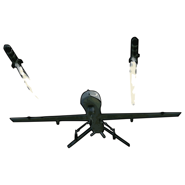 SVG Predator Firing Missile Vector