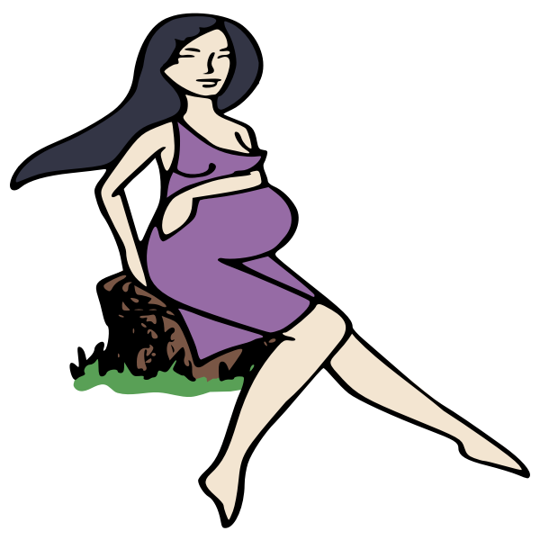 SVG Pregnant lady on a stump