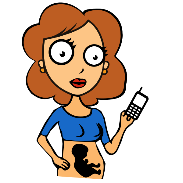 SVG Pregnant lady with mobile