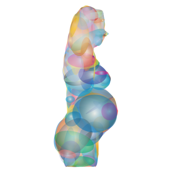 SVG Pregnant Woman Profile Geometric Silhouette
