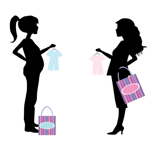 SVG Pregnant women in shopping