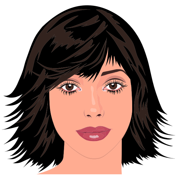 SVG Pretty brunette portrait