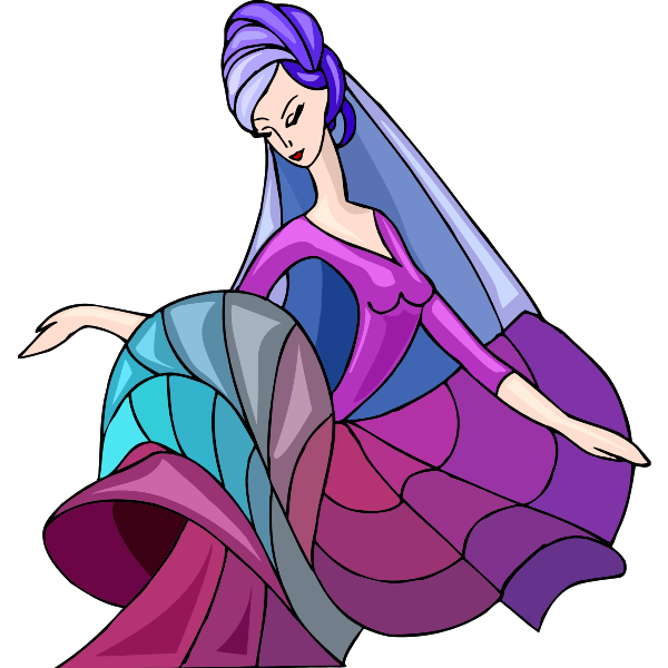 SVG Pretty colorful princess look