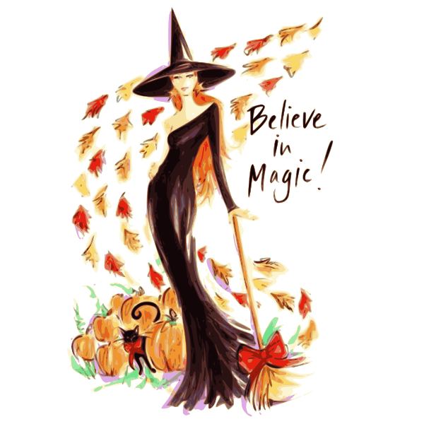 SVG Pretty witch illustration