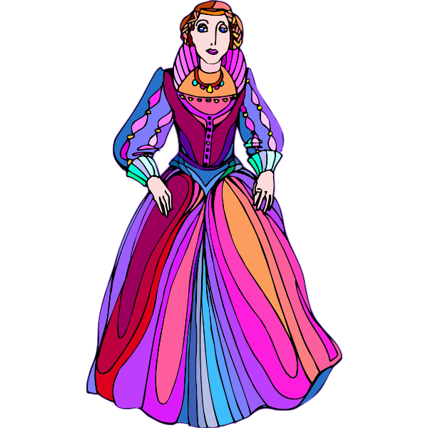 SVG Princess in colorful dress
