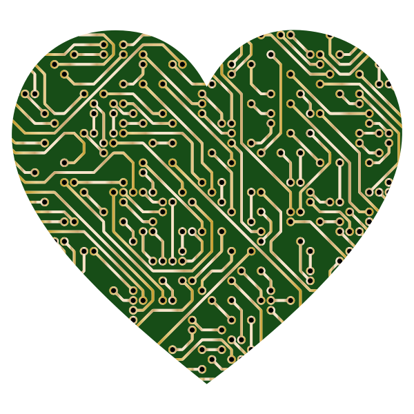 SVG Printed Circuit Board Heart 2