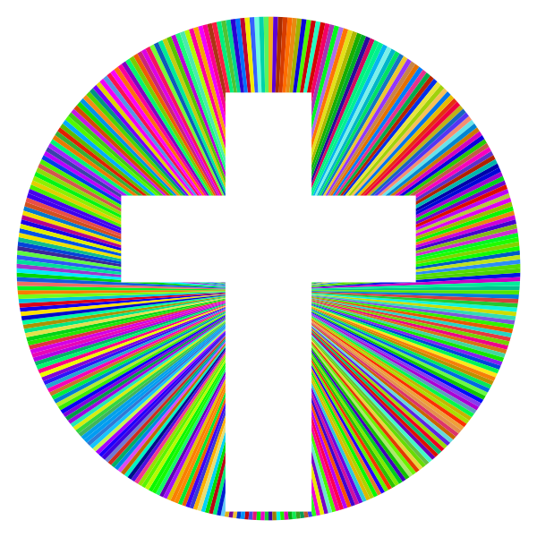 SVG Prismatic cross with halo