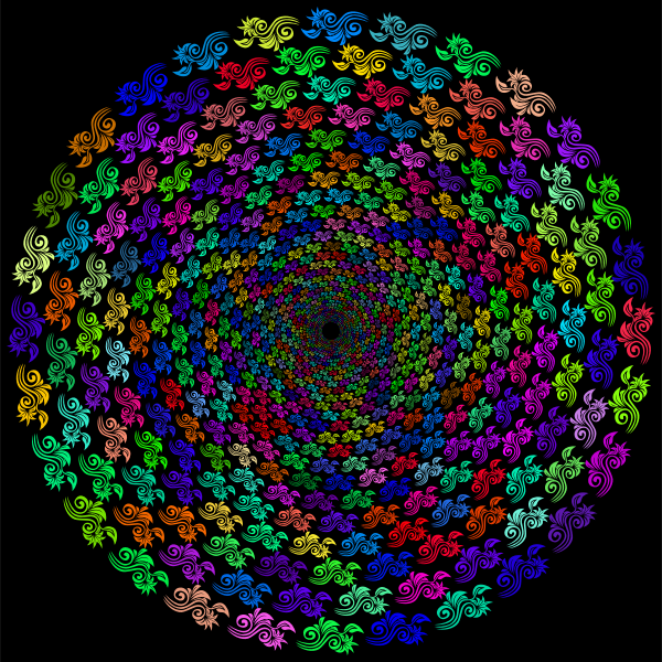 SVG Prismatic floral motif vector silhouette