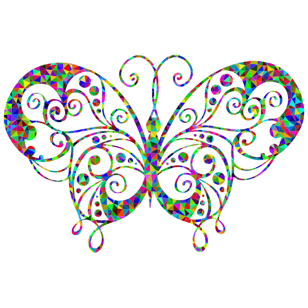 SVG Prismatic flourish butterfly silhouette