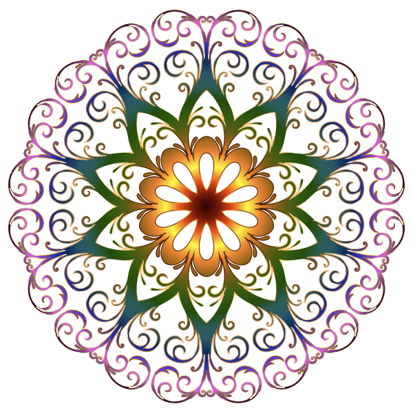 SVG Prismatic flourish snowflake