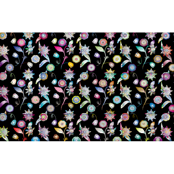 SVG Prismatic flowers and black bacground