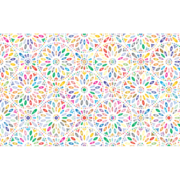 SVG Prismatic flowery pattern with white background