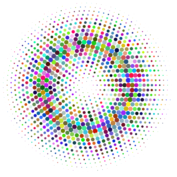 SVG Prismatic halftone circle