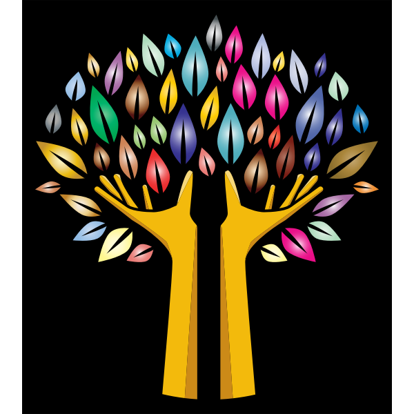 SVG Prismatic Hands Tree