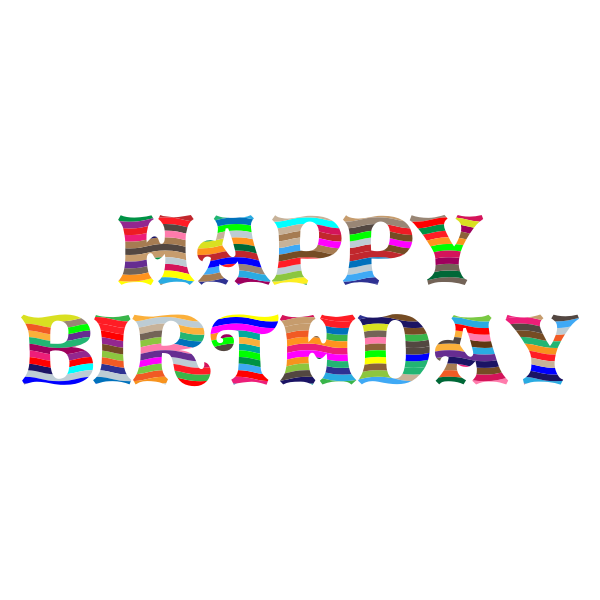 SVG Prismatic happy birthday typography