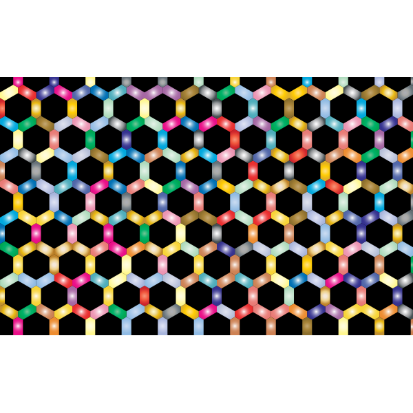 SVG Prismatic Hexagonal Geometric Pattern
