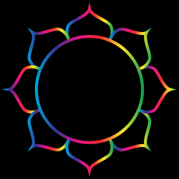SVG Prismatic Lotus Flower Line Art With Background-1578171709