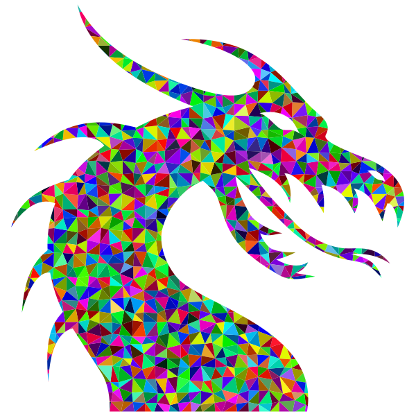 SVG Prismatic Low Poly Dragon