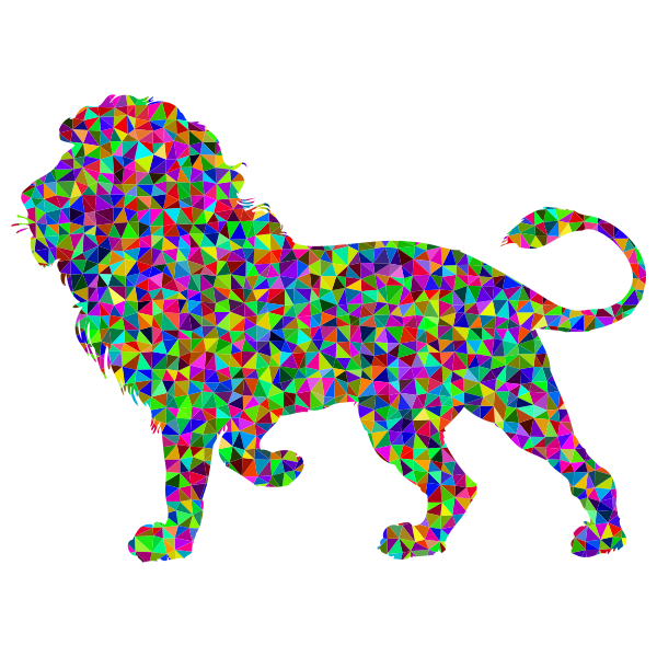 SVG Prismatic Low Poly Lion-1574842934