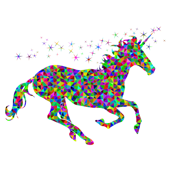 SVG Prismatic Low Poly Magical Unicorn