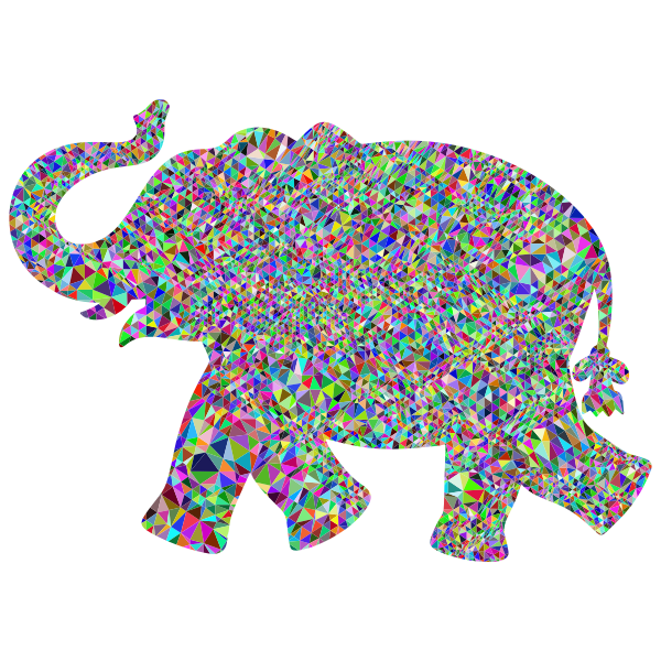 SVG Prismatic Low Poly Playful Elephant