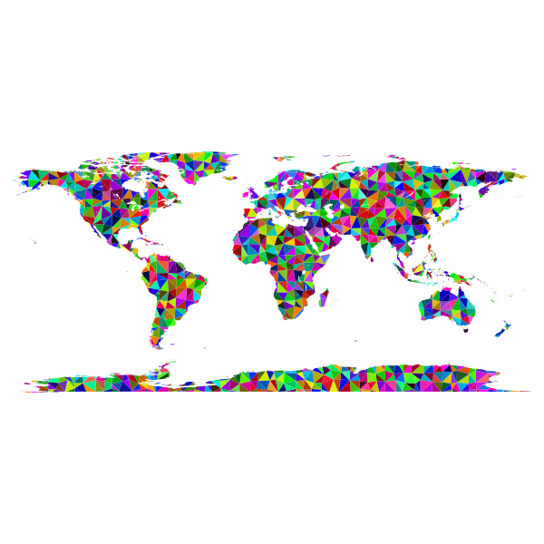 SVG Prismatic Low Poly Triangular World Map-1578077924