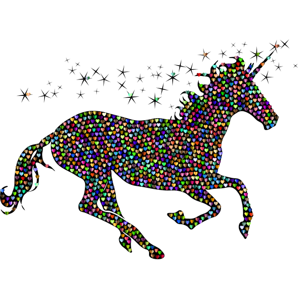 SVG Prismatic Magical Unicorn Hearts 5