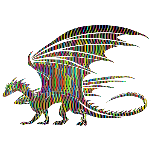 SVG Prismatic Pattern Dragon With Background