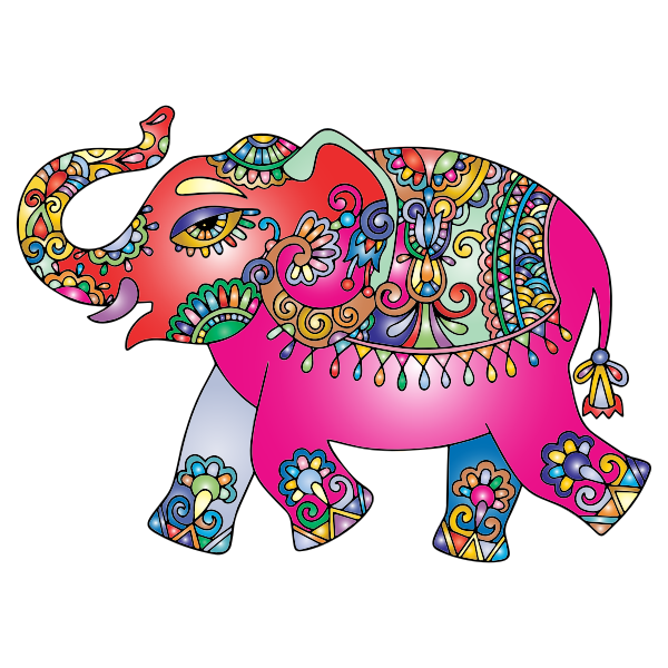 SVG Prismatic Playful Elephant