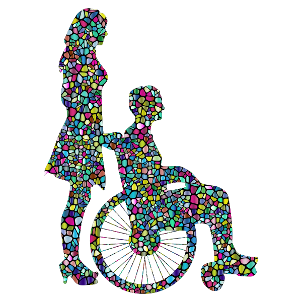 SVG Prismatic tiled woman and invalid person