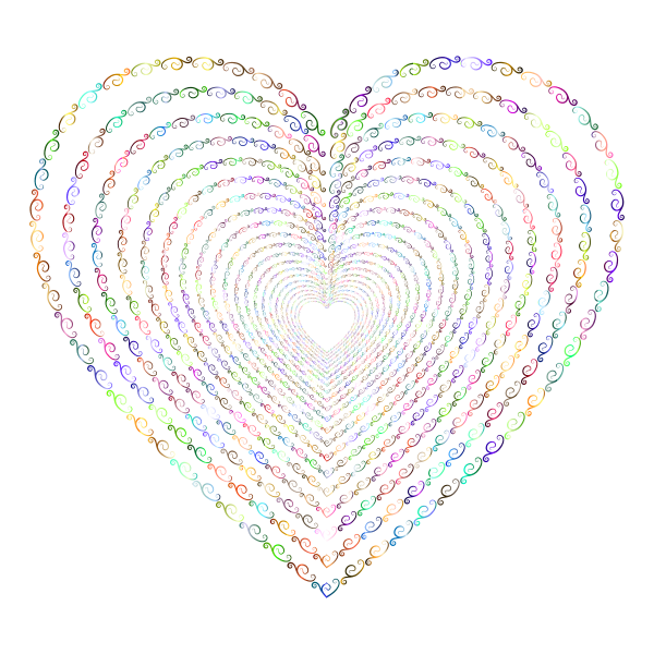 SVG Prismatic vintage flourish heart tunnel