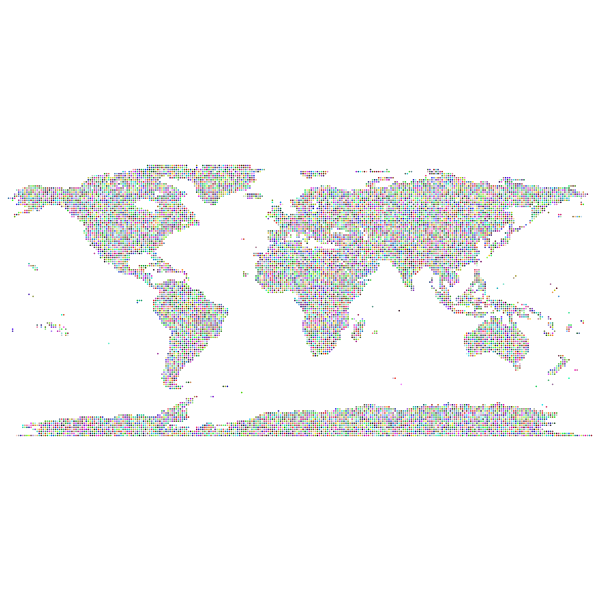 SVG Prismatic World Map Dots