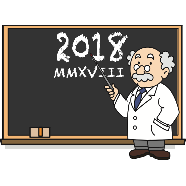 SVG Professor in front of blackboard