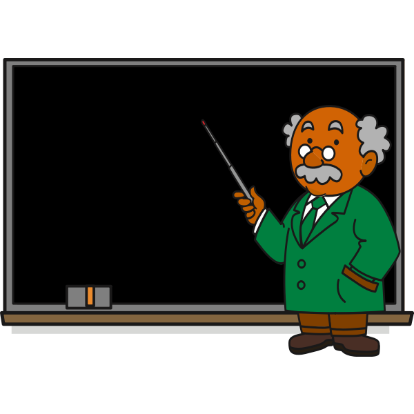 SVG Professor in green suit
