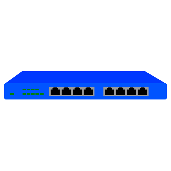 SVG ProSafe 8 Port 10100 wireless router vector clip art