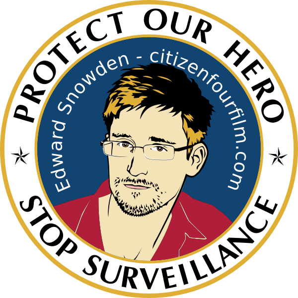 SVG Protect our hero label against NSA vector illustration