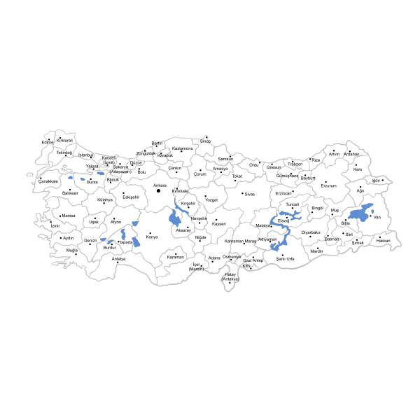SVG Provinces of Turkey vector drawing