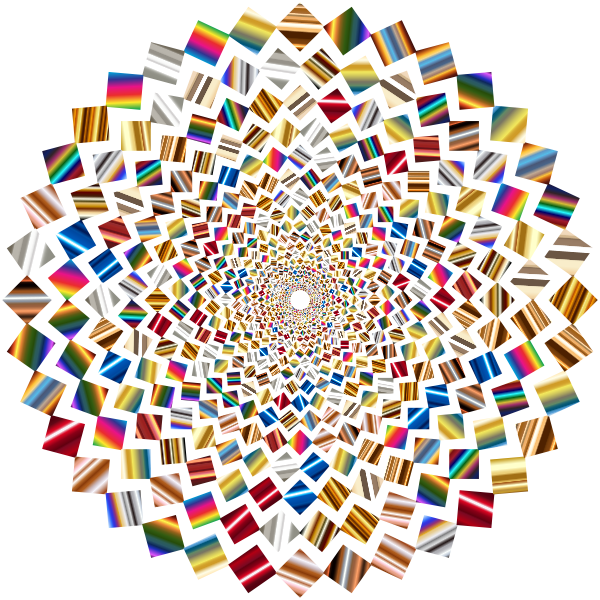 SVG Psychedelic Colorful Concentric Squares Vortex