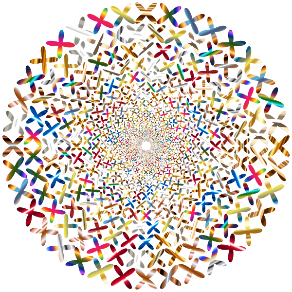 SVG Psychedelic Colorful Concentric Xs Vortex