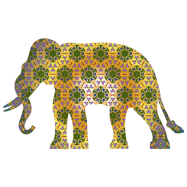 SVG Psychedelic pattern elephant