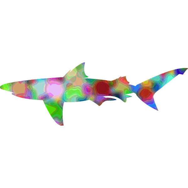 SVG Psychedelic shark reduced