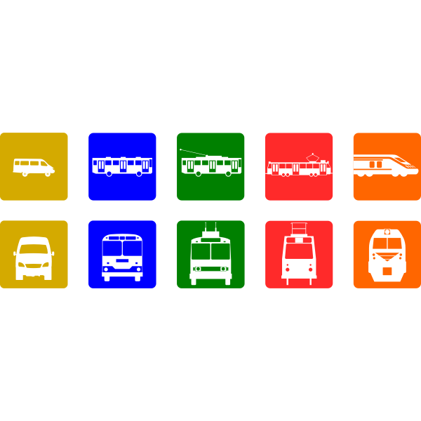 SVG Public transport pictograms vector drawing