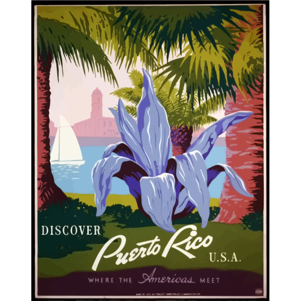 SVG Puerto Rico travel poster