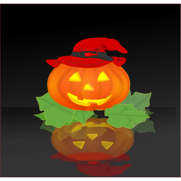 SVG Pumpkin with hat vector drawing