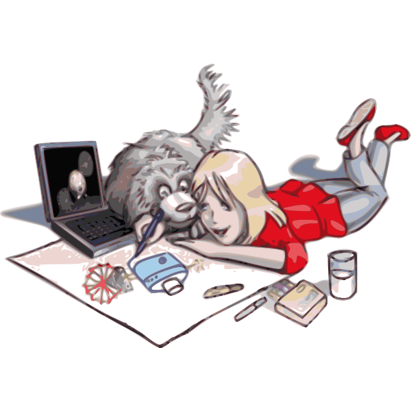 SVG Puppy and girl